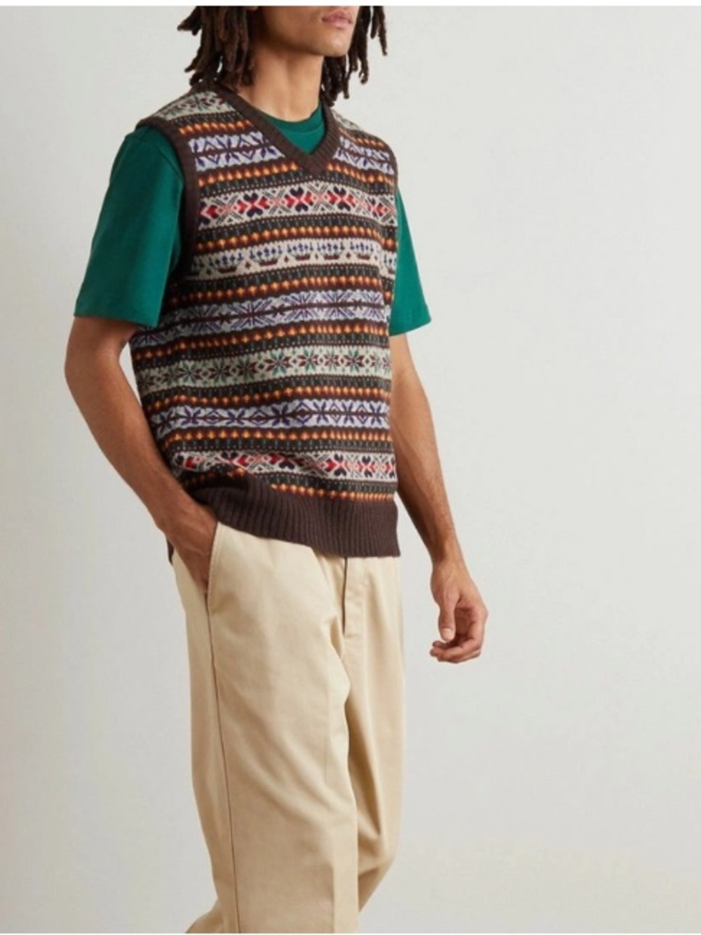 J. Crew Men’s Lambswool Fair Isle Sweater Vest Small Winter Layer Preppy Classic - Picture 3 of 16